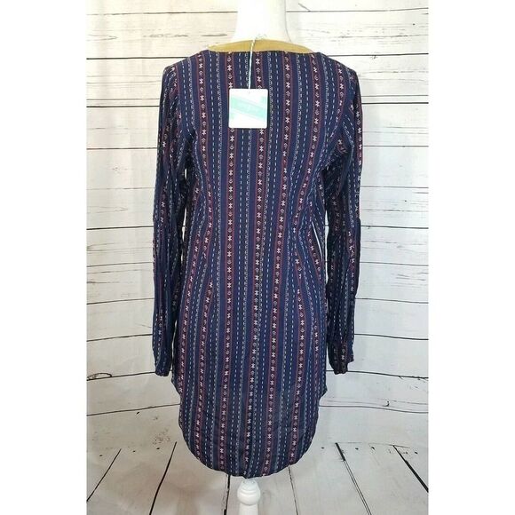 Umgee Tribal Print Boho Tunic Dress Faux Suede - Picture 2 of 5